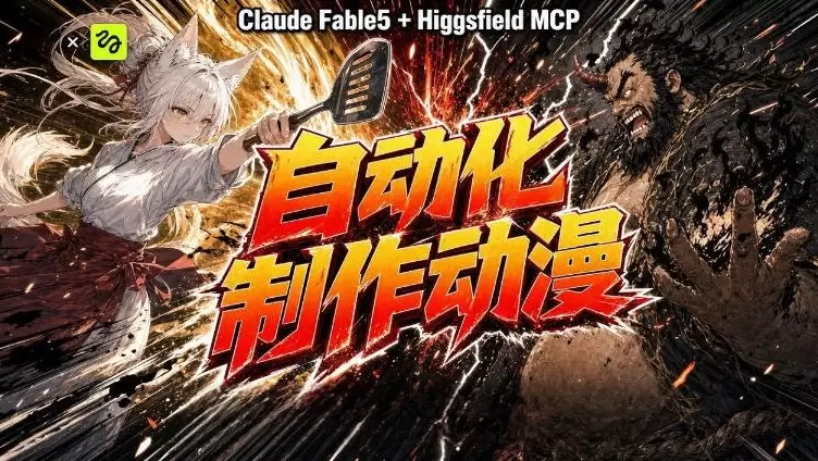 AI自动化动漫制作！Claude Fable 5接入Higgsfield MCP，直接生成完整创意内容|青心网创站