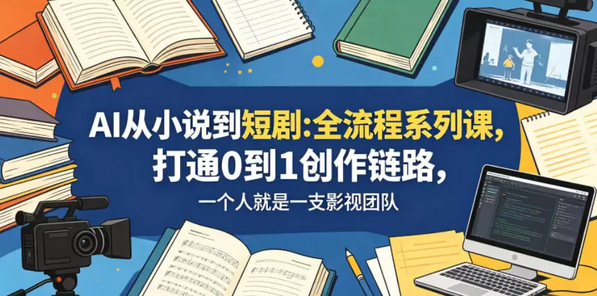 AI从小说到短剧全流程系列课，打通0到1创作链路，一个人就是一支影视团队|青心网创站