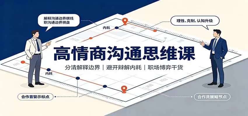 高情商沟通思维课：分清解释边界，避开辩解内耗，职场博弈干货|青心资源站
