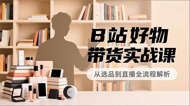 B站好物带货实战课，账号定位、选品拍摄、运营变现，全流程教学，实现UP主月入过万-青心网创站