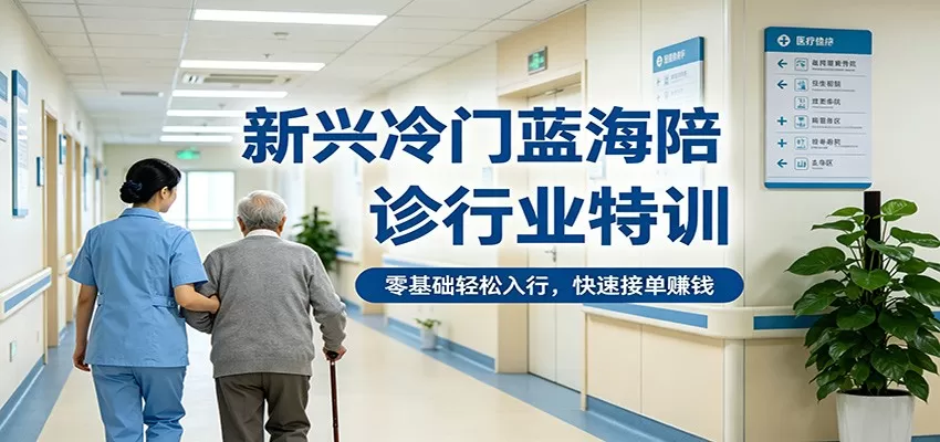 新兴冷门蓝海陪诊行业特训，零基础轻松入行，快速接单赚钱|青心网创站