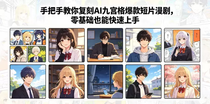 手把手教你复刻AI九宫格爆款短片漫剧，零基础也能快速上手|青心网创站