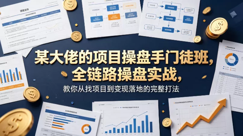 某大佬的项目操盘手门徒班，全链路操盘实战，教你从找项目到变现落地的完整打法|青心网创站