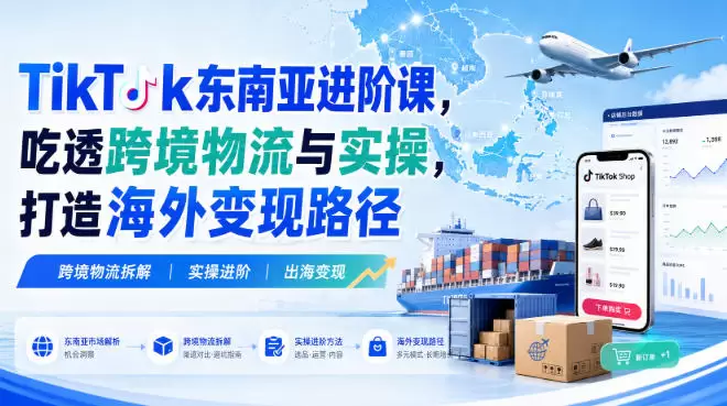 TikTok东南亚进阶课，吃透跨境物流与实操，打造海外变现路径 - 青心资源站