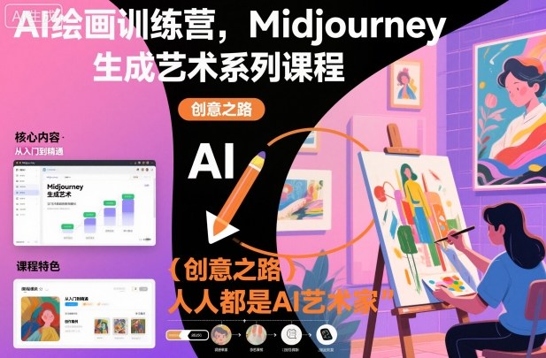 AI绘画训练营，Midjourney生成艺术系列课程，人人都是AI艺术家-青心网创站