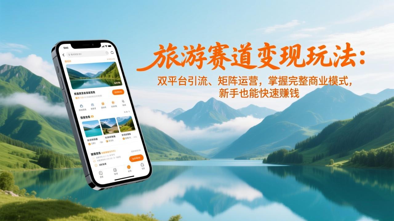 旅游赛道变现玩法：双平台引流、矩阵运营，掌握完整商业模式，新手也能快速赚钱青心网创青心网创站