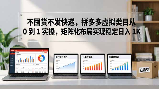 不囤货不发快递，拼多多虚拟类目从 0 到 1 实操，矩阵化布局实现稳定日入 1K|青心网创站