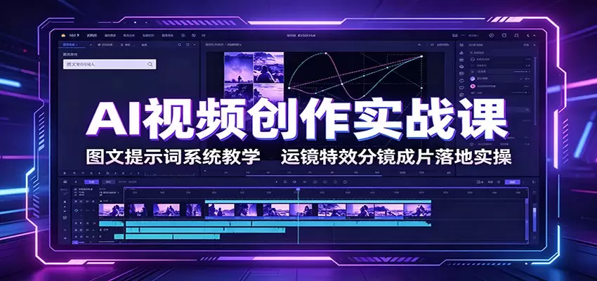AI视频创作实战课：图文提示词系统教学，运镜特效分镜成片落地实操|青心网创站
