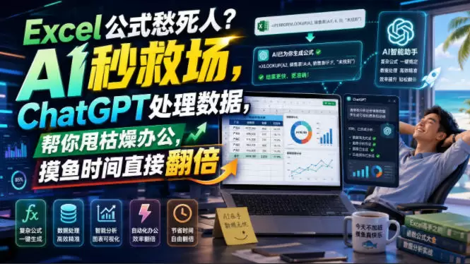 Excel公式愁死人？AI秒救场，ChatGPT处理数据，帮你甩枯燥办公，摸鱼时间直接翻倍【原创双语字幕】|青心网创站