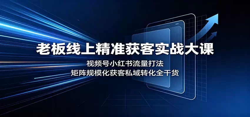 老板线上精准获客实战大课：视频号小红书流量打法，矩阵规模化获客私域转化全干货|青心网创站