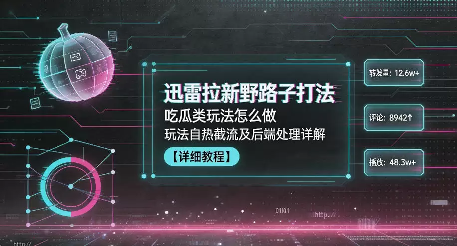 迅雷拉新野路子打法，吃瓜类玩法怎么做，玩法自热截流及后端处理详解|青心网创站
