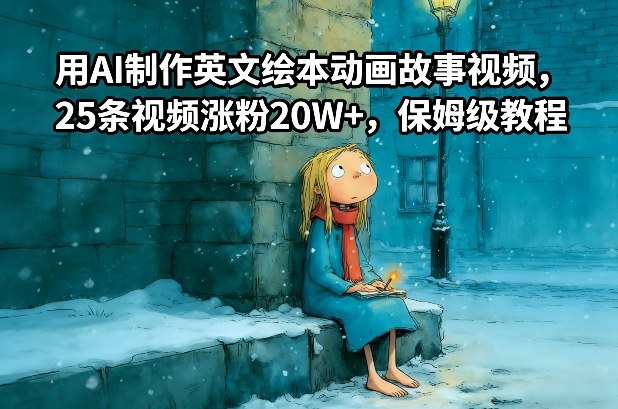 用AI制作英文绘本动画故事视频，25条视频涨粉20W+，保姆级教程青心网创青心网创站