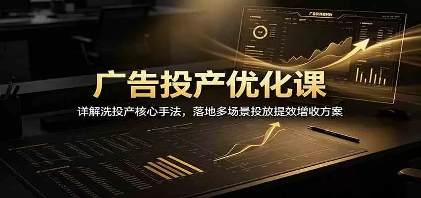 广告投产优化课：详解洗投产核心手法，落地多场景投放提效增收方案|青心网创站