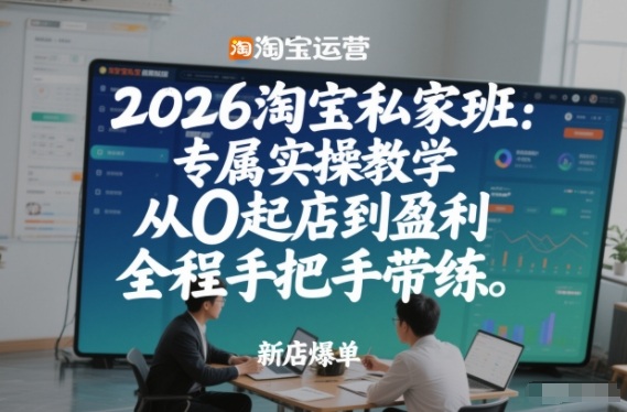 2026淘宝私家班：专属实操教学，从0起店到盈利，全程手把手带练（更新26年3月）青心网创青心网创站
