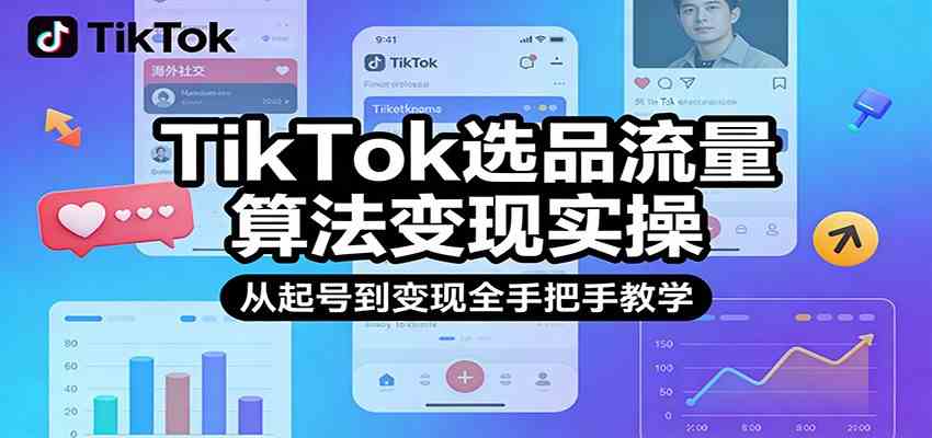 TikTok选品流量算法变现实操，从起号到变现全手把手教学青心网创青心网创站