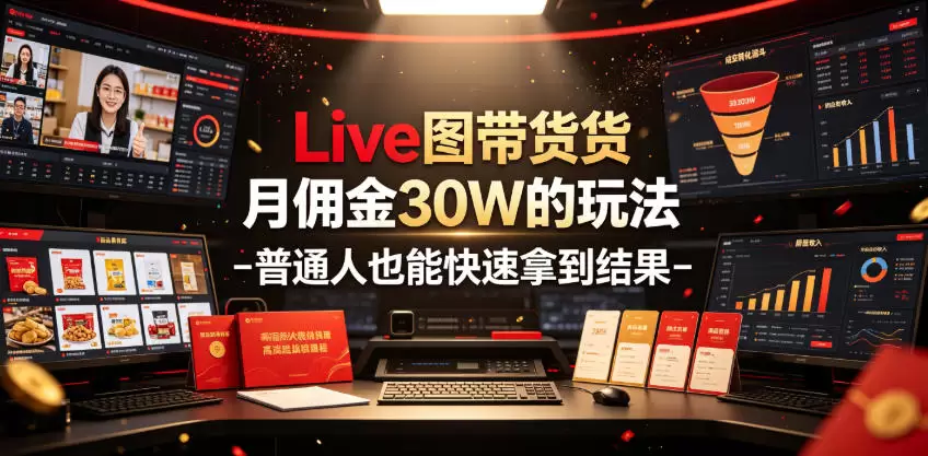 Live图带货月佣金30W的玩法-普通人也能快速拿到结果|青心网创站