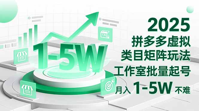 2025 拼多多虚拟类目矩阵玩法，工作室批量起号，月入 1-5W 不难-青心网创站