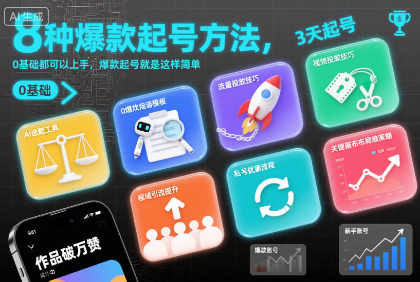 8种爆款起号方法,0基础都可以上手,爆款起号就是这样简单-青心网创站