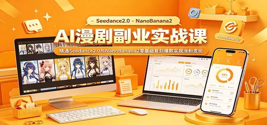 AI漫剧副业实战课：精通Seedance2.0与NanoBanana2零基础复刻爆款实现涨粉变现|青心网创站