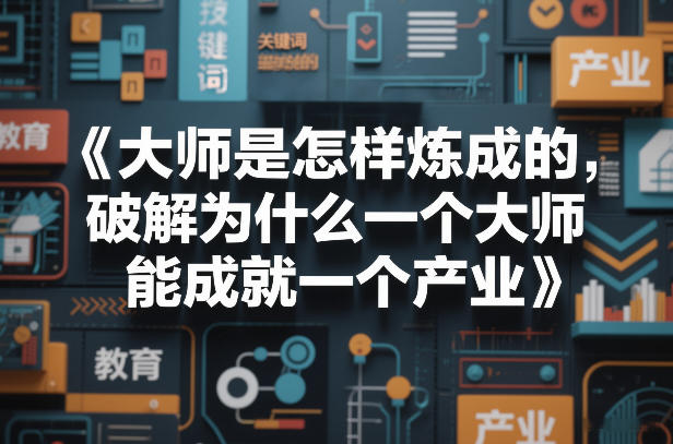 大师是怎样炼成的，破解为什么一个大师，能成就一个产业【电子书】青心网创青心网创站