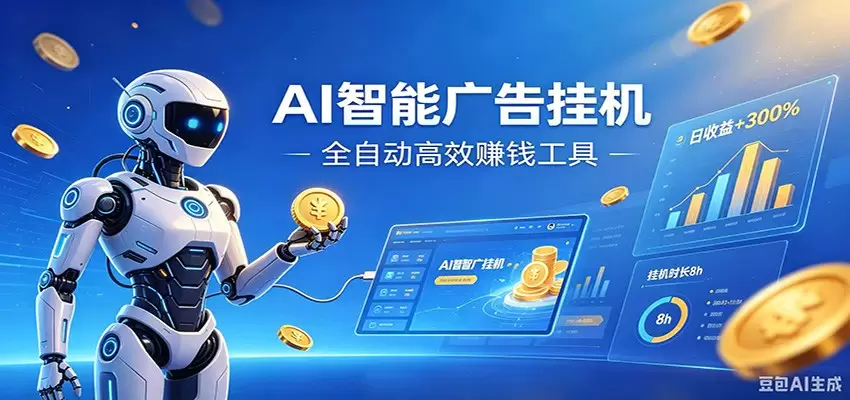 AI智能广告挂机，小白轻松上手，在家自动赚收益|青心网创站