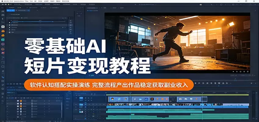 零基础AI短片变现教程：软件认知搭配实操演练，完整流程产出作品稳定获取副业收入|青心网创站