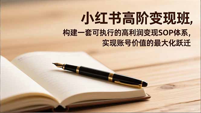 小红书高阶变现班，构建一套可执行的高利润变现SOP体系，实现账号价值的最大化跃迁-青心网创站