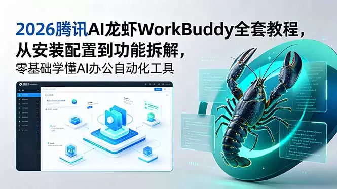 2026腾讯AI龙虾WorkBuddy全套教程，从安装配置到功能拆解，零基础学懂AI办公自动化工具|青心网创站