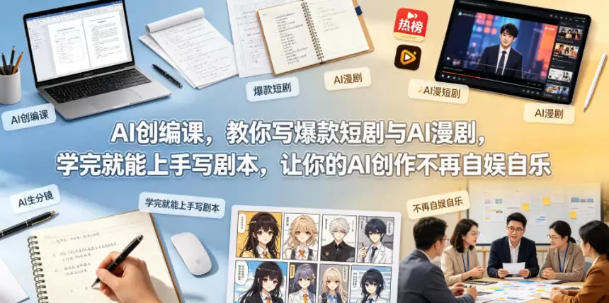 AI创编课，教你写爆款短剧与AI漫剧，学完就能上手写剧本，让你的AI创作不再自娱自乐（更新0521）|青心网创站