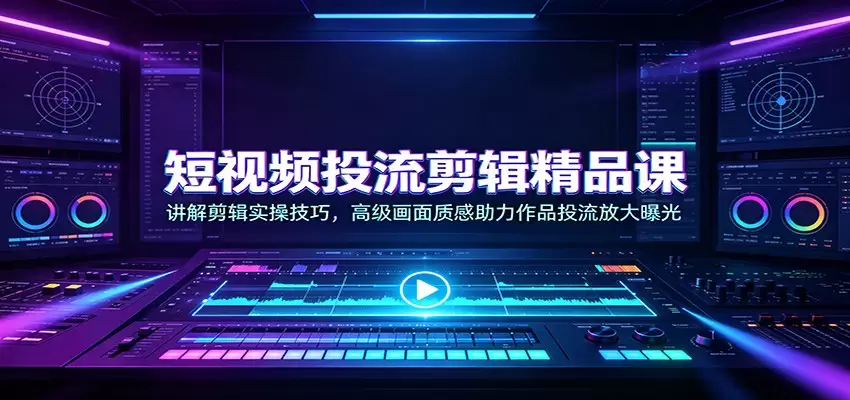 短视频投流剪辑精品课：讲解剪辑实操技巧，高级画面质感助力作品投流放大曝光|青心网创站