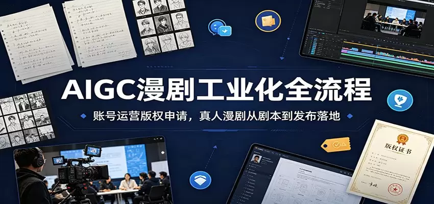 AIGC漫剧工业化全流程：账号运营版权申请，真人漫剧从剧本到发布落地|青心网创站