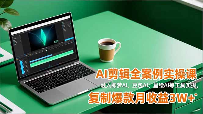 AI剪辑全案例实操课，融入即梦AI、豆包AI、星绘AI等工具实操，复制爆款月收益3W+-青心网创站