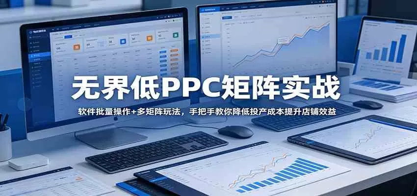 无界低PPC矩阵实战：软件批量操作+多矩阵玩法，手把手教你降低投产成本提升店铺效益|青心网创站