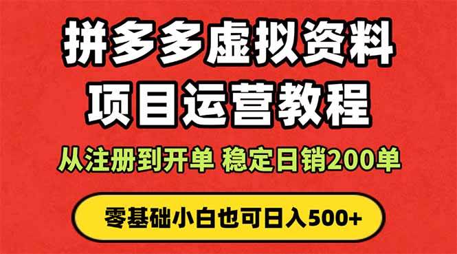 （16220期）拼多多开店运营课程： 蓝海变现玩法，轻松实现睡后收入 零基础小白也可…-青心网创站