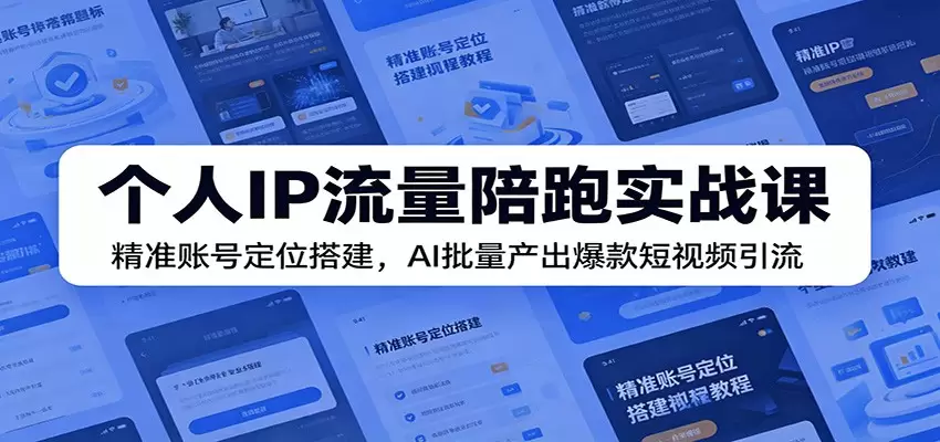 个人IP流量陪跑实战课：精准账号定位搭建，AI批量产出爆款短视频引流|青心网创站