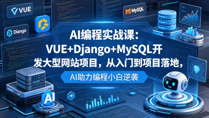 AI编程实战课：VUE+Django+MySQL开发大型网站项目，从入门到项目落地，AI助力编程小白逆袭|青心网创站