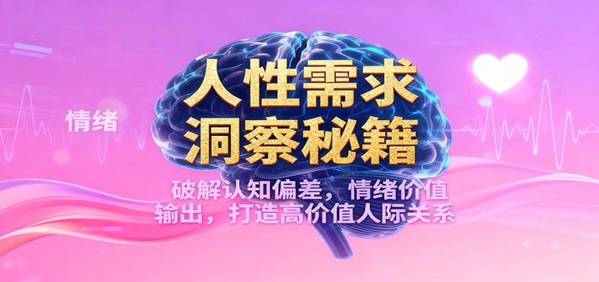 人性需求洞察秘籍,破解认知偏差,情绪价值输出,打造高价值人际关系-青心网创站
