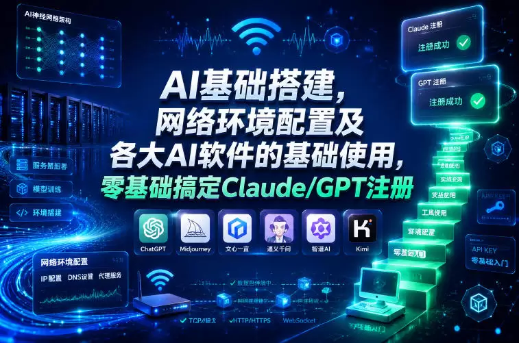 AI基础搭建，网络环境配置及各大AI软件的基础使用，零基础搞定Claude/GPT注册|青心网创站