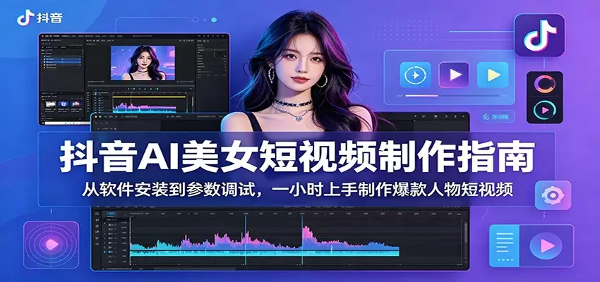 抖音AI美女短视频制作指南：从软件安装到参数调试，一小时上手制作爆款人物短视频|青心网创站