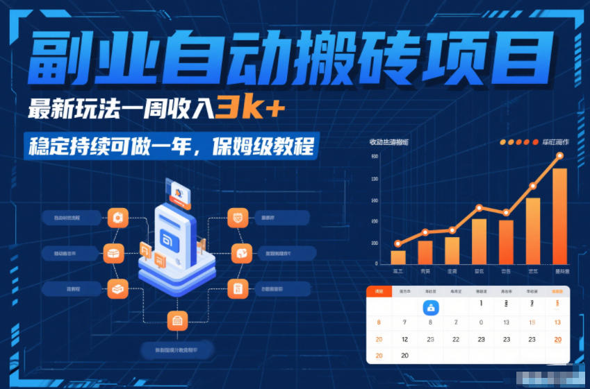 副业自动搬砖项目，最新玩法一周收入3k+，稳定持续可做一年，保姆级教程【揭秘】青心网创青心网创站