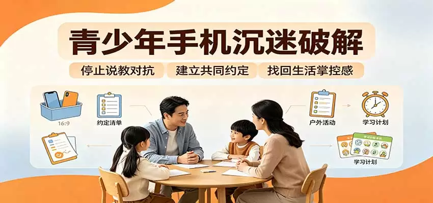 青少年手机沉迷破解:跳出管控说教思维,六步法引导孩子夺回注意力掌控权|青心资源站