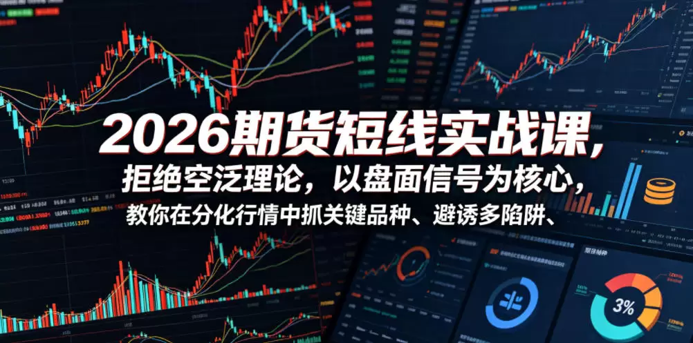 2026期货短线实战课，拒绝空泛理论，以盘面信号为核心，教你在分化行情中抓关键品种、避诱多陷阱（更新）|青心网创站