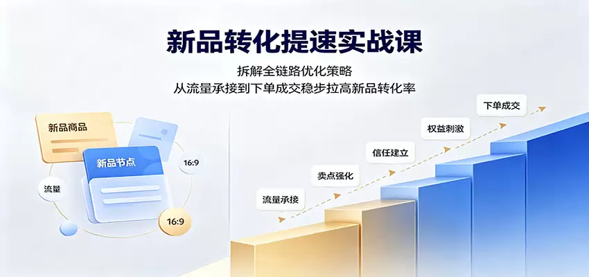 新品转化提速实战课：拆解全链路优化策略，从流量承接到下单成交稳步拉高新品转化率|青心网创站