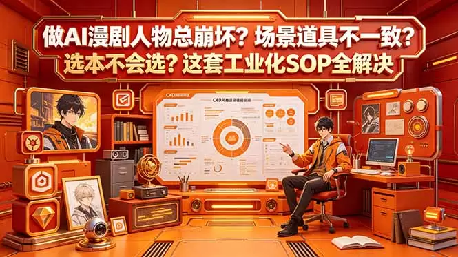 做AI漫剧人物总崩坏？场景道具不一致？选本不会选？这套工业化SOP全解决 (更新|青心网创站