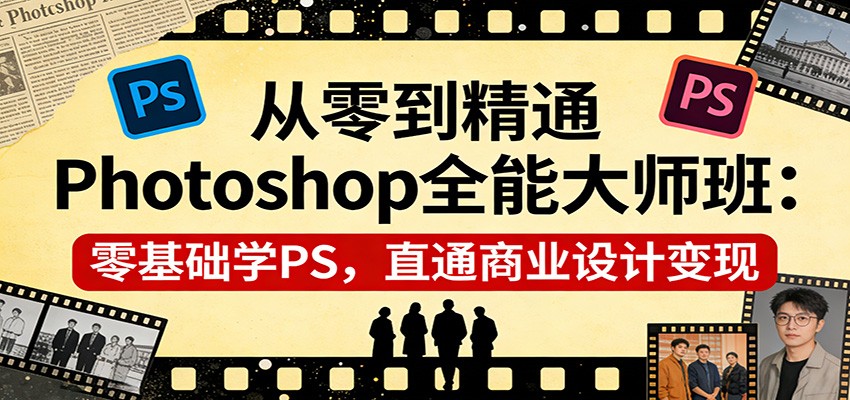 从零到精通Photoshop全能大师班：零基础学PS，直通商业设计变现青心网创青心网创站