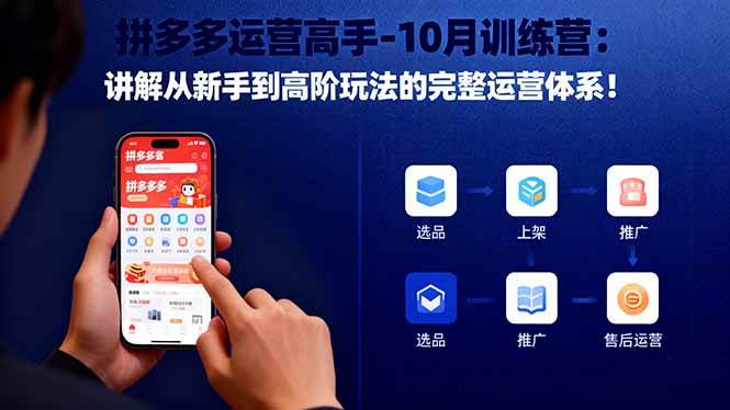 (16448期)拼多多运营高手-10月训练营:讲解从新手到高阶玩法的完整运营体系!-青心网创站