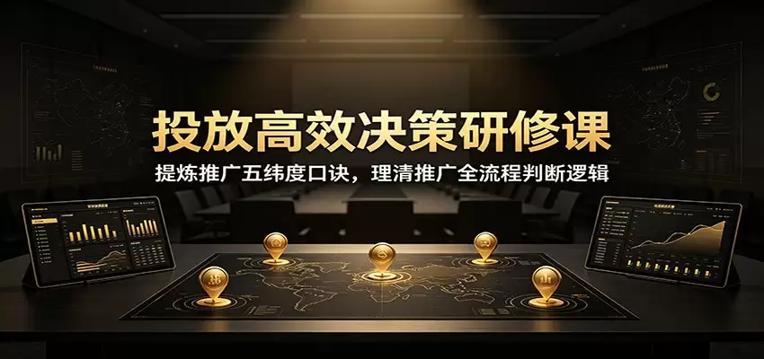 投放高效决策研修课：提炼推广五纬度口诀，理清推广全流程判断逻辑|青心网创站