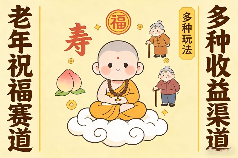 老年祝福赛道，漫画+小佛陀，多种玩法+多种收益渠道【附详细教程】青心网创青心网创站