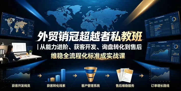 外贸销冠超越者私教班｜从能力进阶、获客开发、询盘转化到售后维稳全流程标准化成交实战课|青心网创站