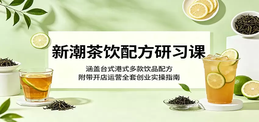 新潮茶饮配方研习课：涵盖台式港式多款饮品配方，附带开店运营全套创业实操指南|青心网创站